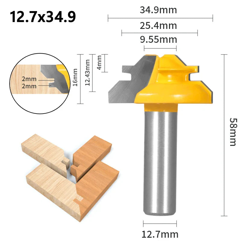 Router bit for 45º router