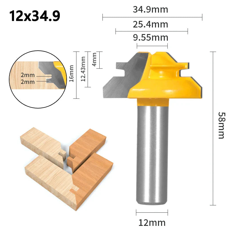 Router bit for 45º router