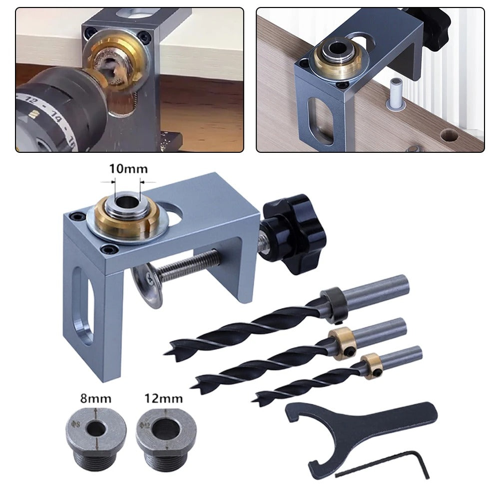 Drilling template for woodworking