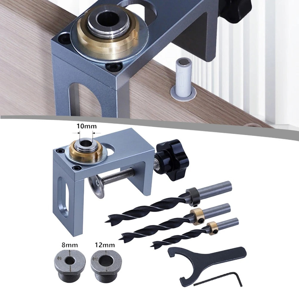Drilling template for woodworking