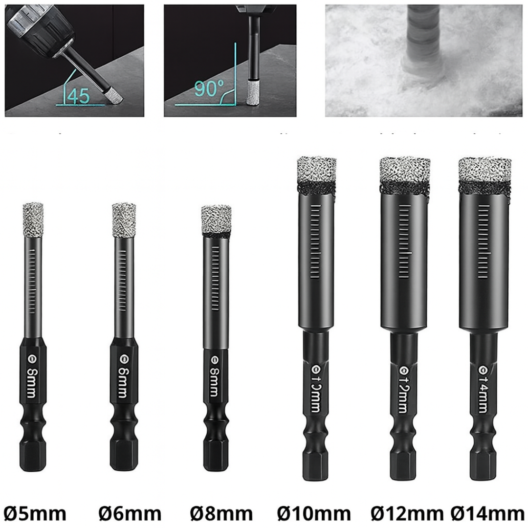 Drill bit for porcelain and ceramic tiles – Diamond coated
