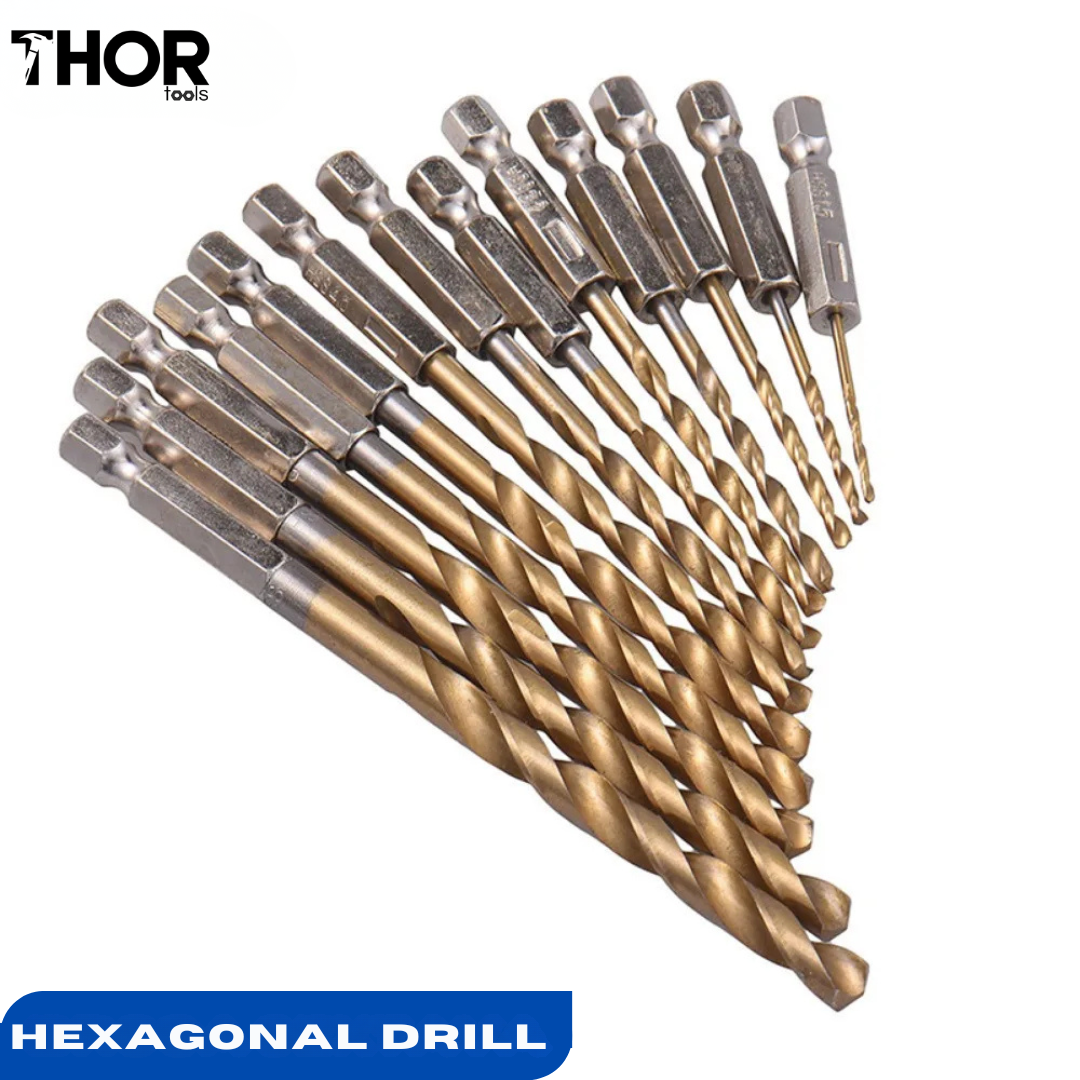Hex Drill Bit Kit (Titanium or Cobalt)