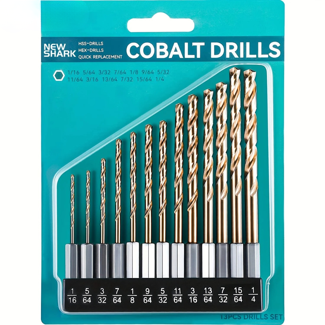 Hex Drill Bit Kit (Titanium or Cobalt)