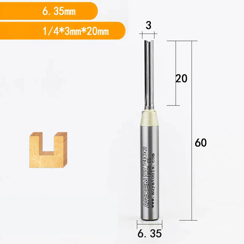 Straight Router Bit 6.35mm (1/4")