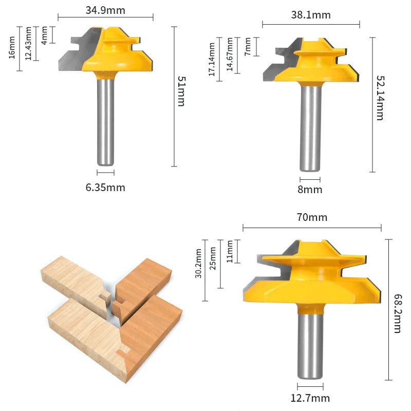 Router bit for 45º router