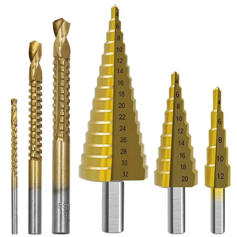 Set of 6 Cone Drill Bits