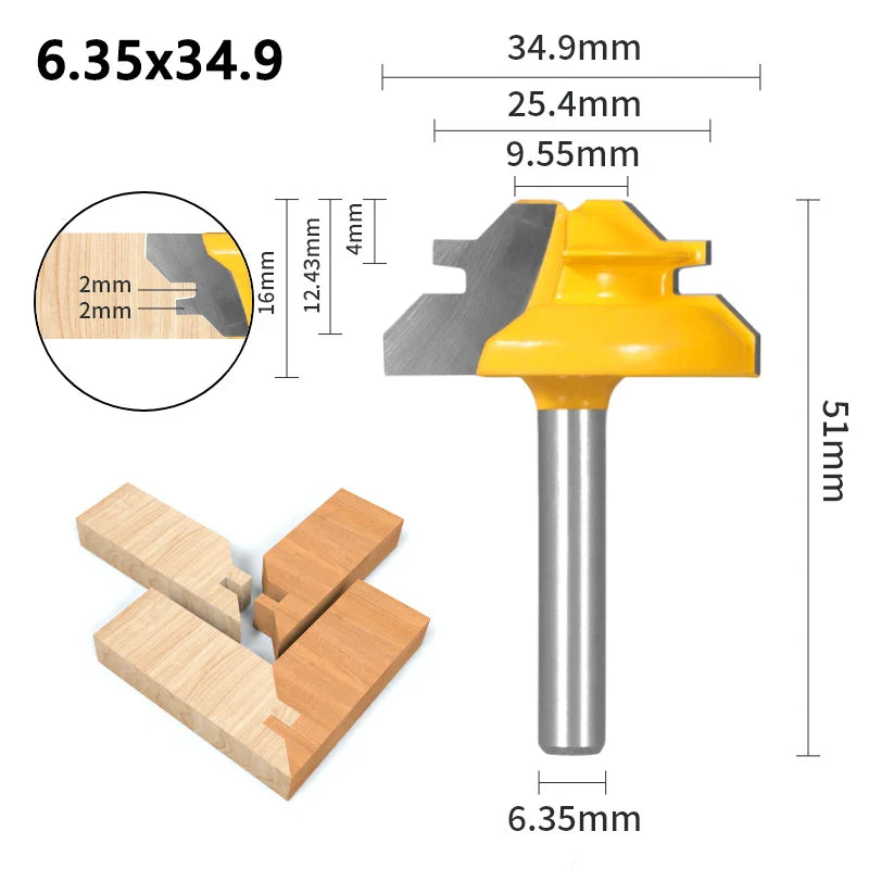Router bit for 45º router