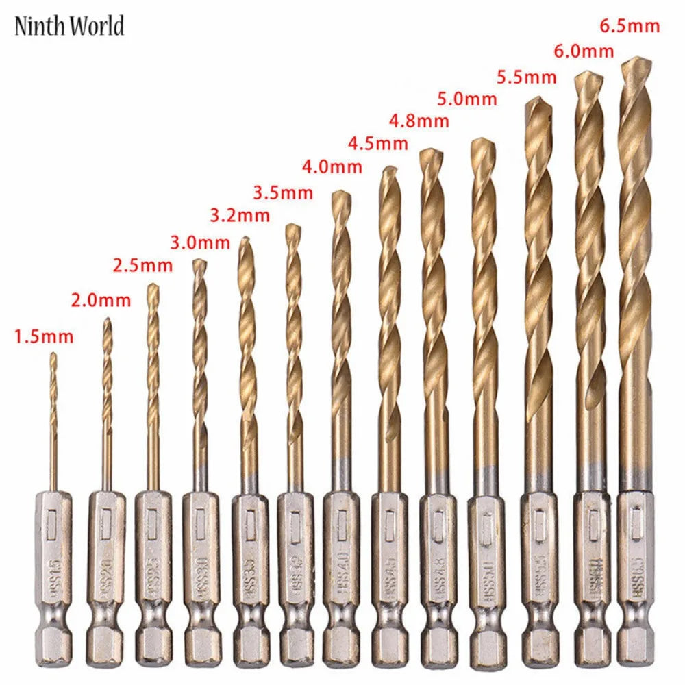 Hex Drill Bit Kit (Titanium or Cobalt)